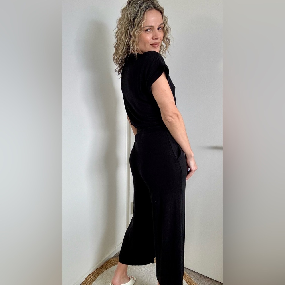 Splendid Active Surplice Jumpsuit Black - Picture 6 of 8
